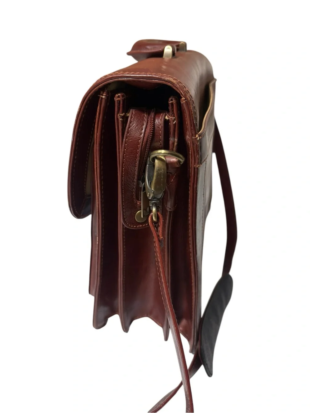 Leather Briefcase Messenger Bag in Brown - Classic Professional Carry